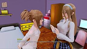 in harem hotel 343, the player enters a room filled with women eager for group sex