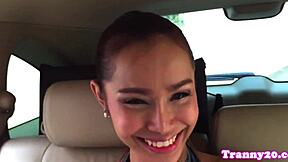 Rimmed ladyboy gets her ass pounded