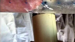 Cum after vibrator on soft cock