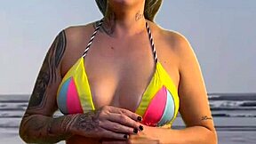 Tanned African Beauty Teases Waiter, Grabs His Hard Cock On The Beach