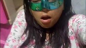 My stepsister begins homemade porn with her first self-domination video