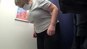 curvy milf changes clothes in fitting room, camera watches big ass in satin panties 😏