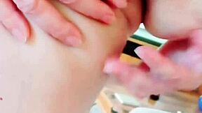 Close-Up View of Mature Woman Spreading Her Pussy