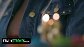 Seducing new stepdaughter into forbidden threesome with family twists