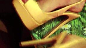 Amateur delivers handjob, footjob, shoejob