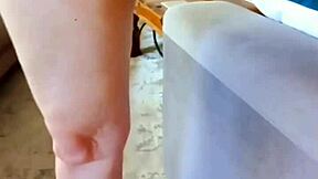 Close-Up View of Mature Woman Spreading Her Pussy