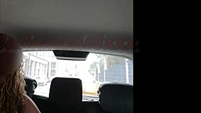 hot photoshoot with big tits model nice legs in the taxi at the end