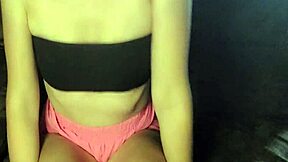 Pink Short Shorts and Solo Dildo Fucking with Close-Up Orgasms for Horny Indian Babe.