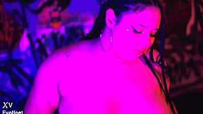 i love how my bbw girlfriend worships my feet with her wet pussy and big natural tits during foreplay