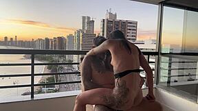 Tasty Babe Rides Until He Cums at Sunset