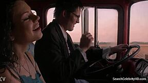 Mila Kunis participates in the kissing and licking scene in Moving McAllister