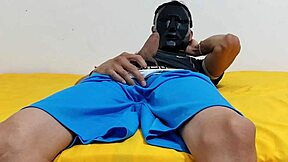 Masturbating a Large Penis in Close-Up