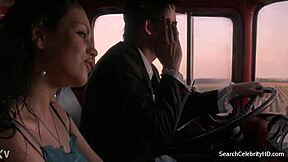 Mila Kunis participates in the kissing and licking scene in Moving McAllister