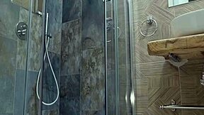 Horny Sexy Guy Jerking in Shower with Moans and Cumshot