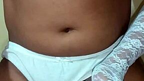 this ladyboy shemale rocks erotic white panties and bra