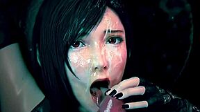 Brunette With Nice Tits Takes Massive Cumshot