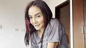 Skinny girl gets fucked by her boyfriend's friend while he's away!