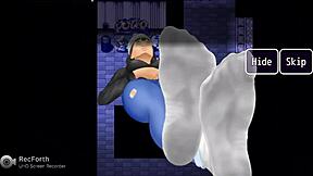 Foot slave under femdom control