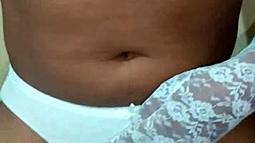 this ladyboy shemale rocks erotic white panties and bra