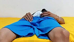 Masturbating a Large Penis in Close-Up