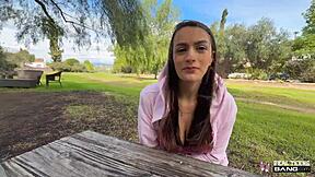 Busty Summer Renee has public sex