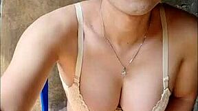 Watch this amateur shemale masturbate nervously in the open bathroom with a dildo!