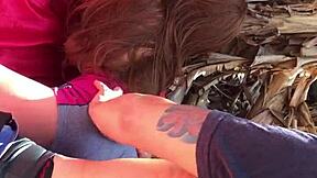 Detailed Assfucking With Real Doll Sex Toy Outdoors