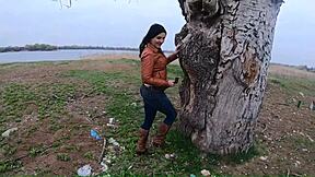 Beautiful Latina Step-Mom Dances In Boots, Spreading Hungry Pussy For Worship