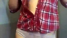 sexy petite milf teasing with panties and plump ass 😏