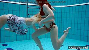 hot russian girls swimming in the pool