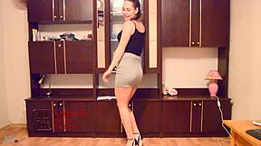 Hot Secretary Dancing In The Office.