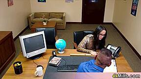 hey, geeky asian secretary gives pro head for promotion