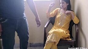 hot indian milf wife gets rough doggystyle fucking from husband, creampie cumshot!