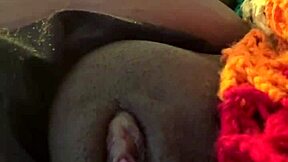 Easy squirting ebony amateur solo with quick cum then dildo