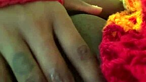 Easy squirting ebony amateur solo with quick cum then dildo