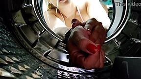 Luna Oliveira Stuck in Washing Machine Gets Ass Fucked by Stepson Vagninho