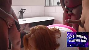 bathroom gathering with redhead julie ginger