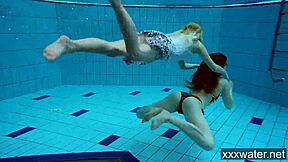 hot russian girls swimming in the pool