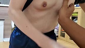 handjob on shaved pussy leads to cum squirt! 😍 [amateur homemade]