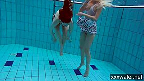 hot russian girls swimming in the pool