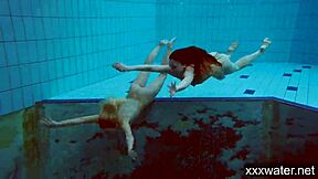 hot russian girls swimming in the pool