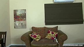 Sexual milf gives dominant handjob and blowjob with toys