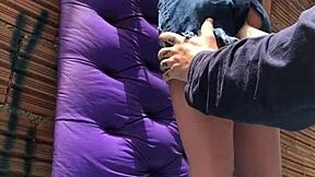 Married woman gets anal fucked with sex toy in favela