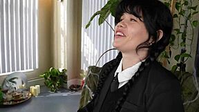 Wednesday takes huge dick deep