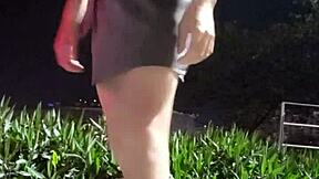 Shemale Ting Xuan pees and masturbates outdoors