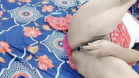 Desi Girl Fucks Creamy Dildo In Anal And Pussy