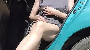 Shemale Ting Xuan pees and masturbates outdoors