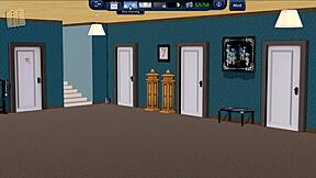 Exploring the harem hotel in game episode 390