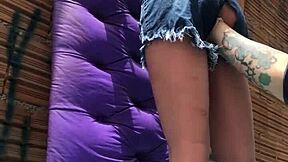 Married woman gets anal fucked with sex toy in favela