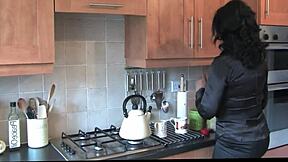 Busty Housewife Masturbates In Stockings And High Heels